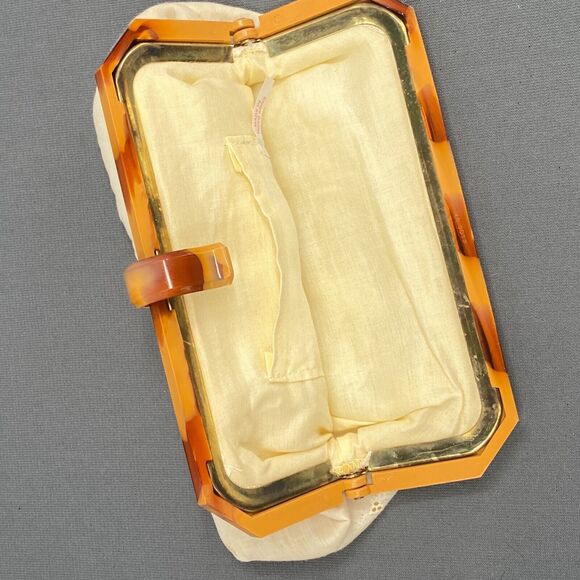 VTG 70s Eyelet Clutch Handbag Womens Ivory Boho Hippie Cottagecore Pockets Retro - Picture 6 of 12